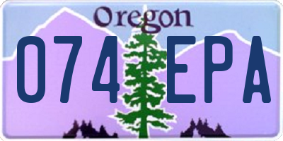 OR license plate 074EPA