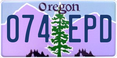 OR license plate 074EPD