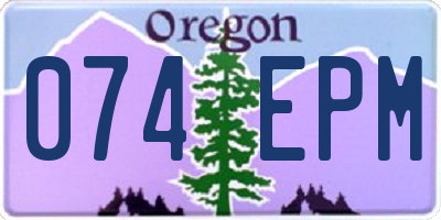 OR license plate 074EPM