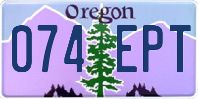 OR license plate 074EPT