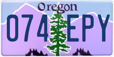 OR license plate 074EPY