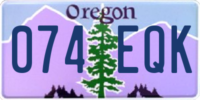 OR license plate 074EQK