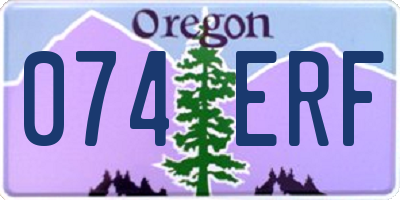 OR license plate 074ERF