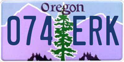 OR license plate 074ERK