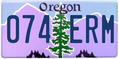 OR license plate 074ERM