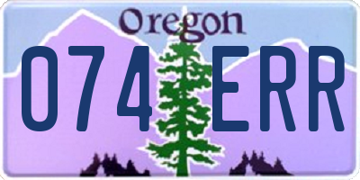 OR license plate 074ERR
