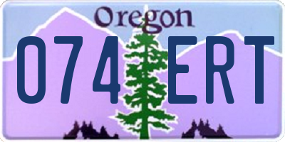 OR license plate 074ERT