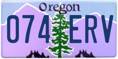 OR license plate 074ERV