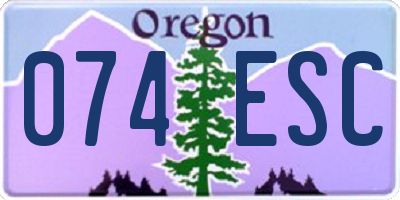 OR license plate 074ESC