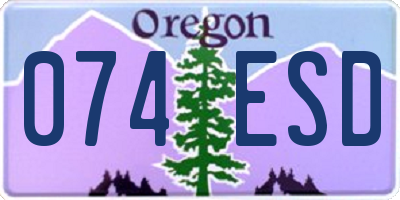 OR license plate 074ESD