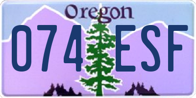 OR license plate 074ESF