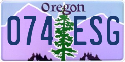 OR license plate 074ESG