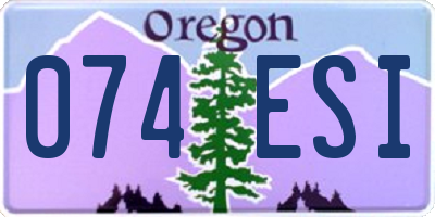 OR license plate 074ESI