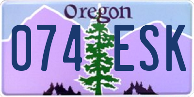 OR license plate 074ESK