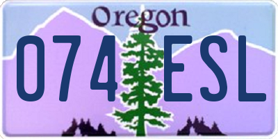 OR license plate 074ESL