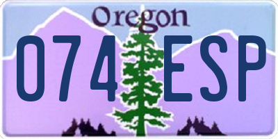 OR license plate 074ESP