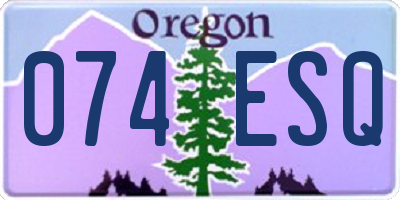 OR license plate 074ESQ