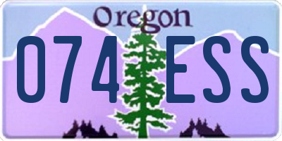 OR license plate 074ESS