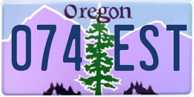 OR license plate 074EST