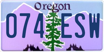 OR license plate 074ESW
