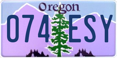 OR license plate 074ESY