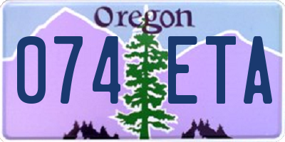 OR license plate 074ETA