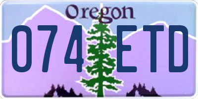 OR license plate 074ETD