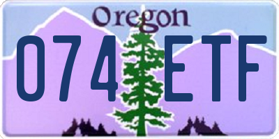 OR license plate 074ETF