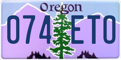 OR license plate 074ETO