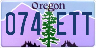 OR license plate 074ETT
