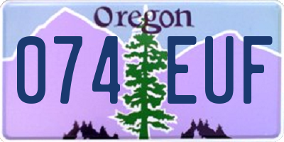 OR license plate 074EUF