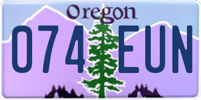 OR license plate 074EUN