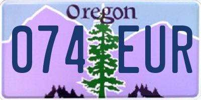 OR license plate 074EUR