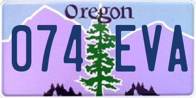 OR license plate 074EVA