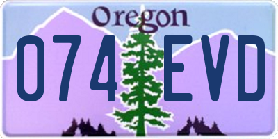 OR license plate 074EVD