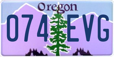 OR license plate 074EVG