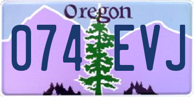 OR license plate 074EVJ