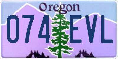 OR license plate 074EVL