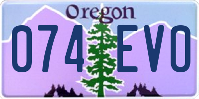 OR license plate 074EVO