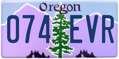 OR license plate 074EVR