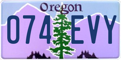 OR license plate 074EVY