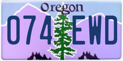 OR license plate 074EWD