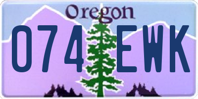 OR license plate 074EWK