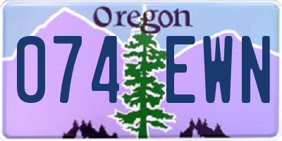 OR license plate 074EWN