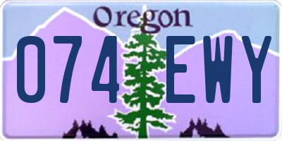OR license plate 074EWY