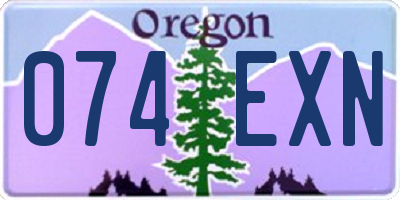OR license plate 074EXN