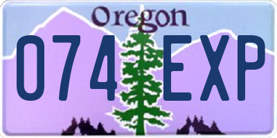 OR license plate 074EXP