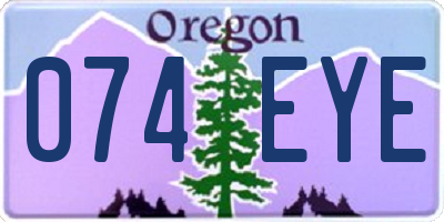 OR license plate 074EYE