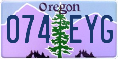 OR license plate 074EYG