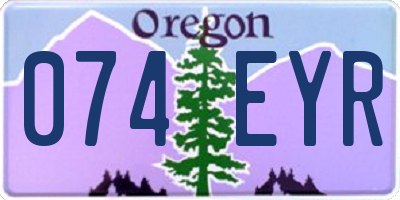 OR license plate 074EYR
